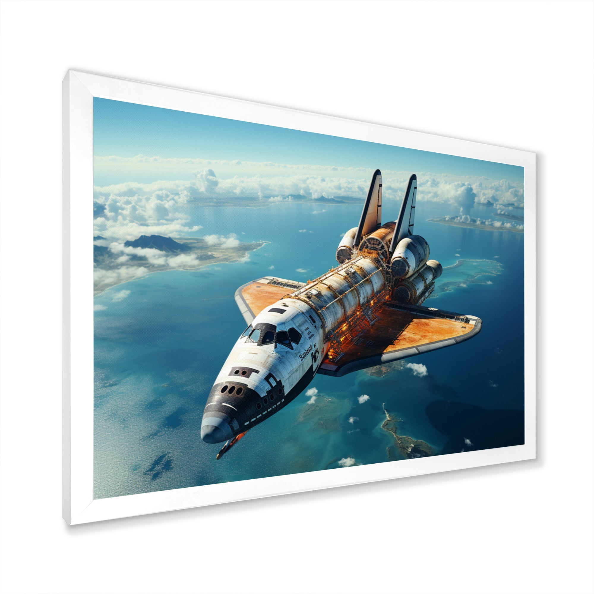 Space Shuttle Orbiting Earth I - Space Shuttle Canvas Wall Art