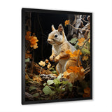 Brown Squirrel Squirrels Antics Pastoral - Squirrel Large Canvas Wall Art