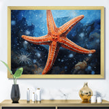 Coral Starfish Underwater - Starfish Living Room Wall Art
