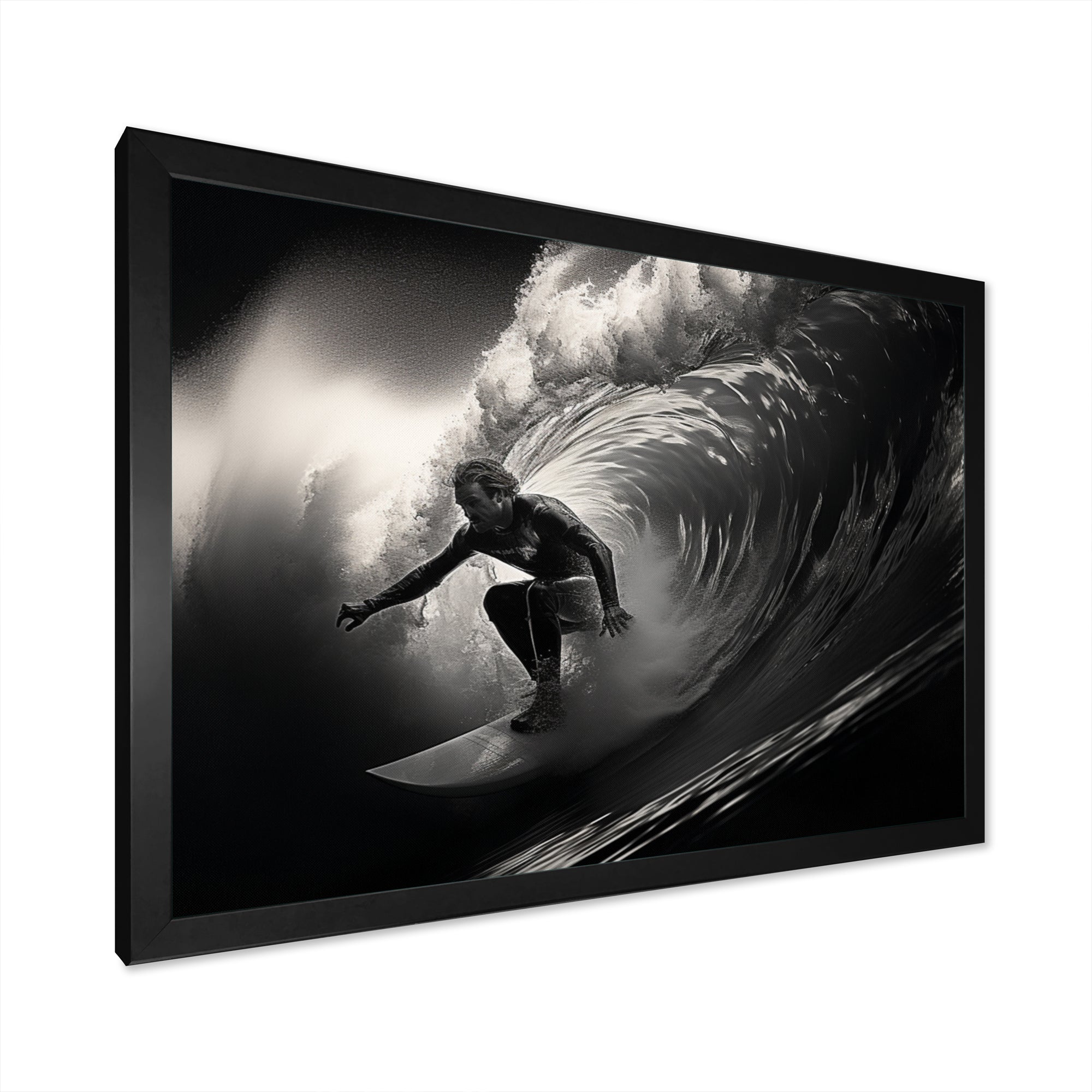 Surfers Paradise Grey Wave I - Surfing Canvas Wall Art