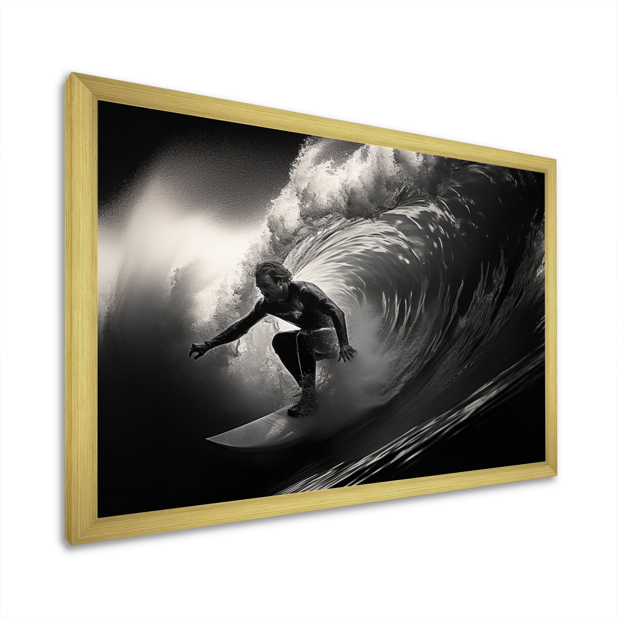Surfers Paradise Grey Wave I - Surfing Canvas Wall Art