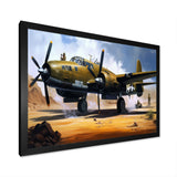 Vintage Airplane In Desert I - Plane Canvas Wall Art