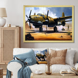 Vintage Airplane In Desert I - Plane Canvas Wall Art