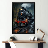 The Massive Steam Locomotive Belches Smoke I - Train Canvas Wall Art