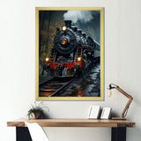 The Massive Steam Locomotive Belches Smoke I - Train Canvas Wall Art