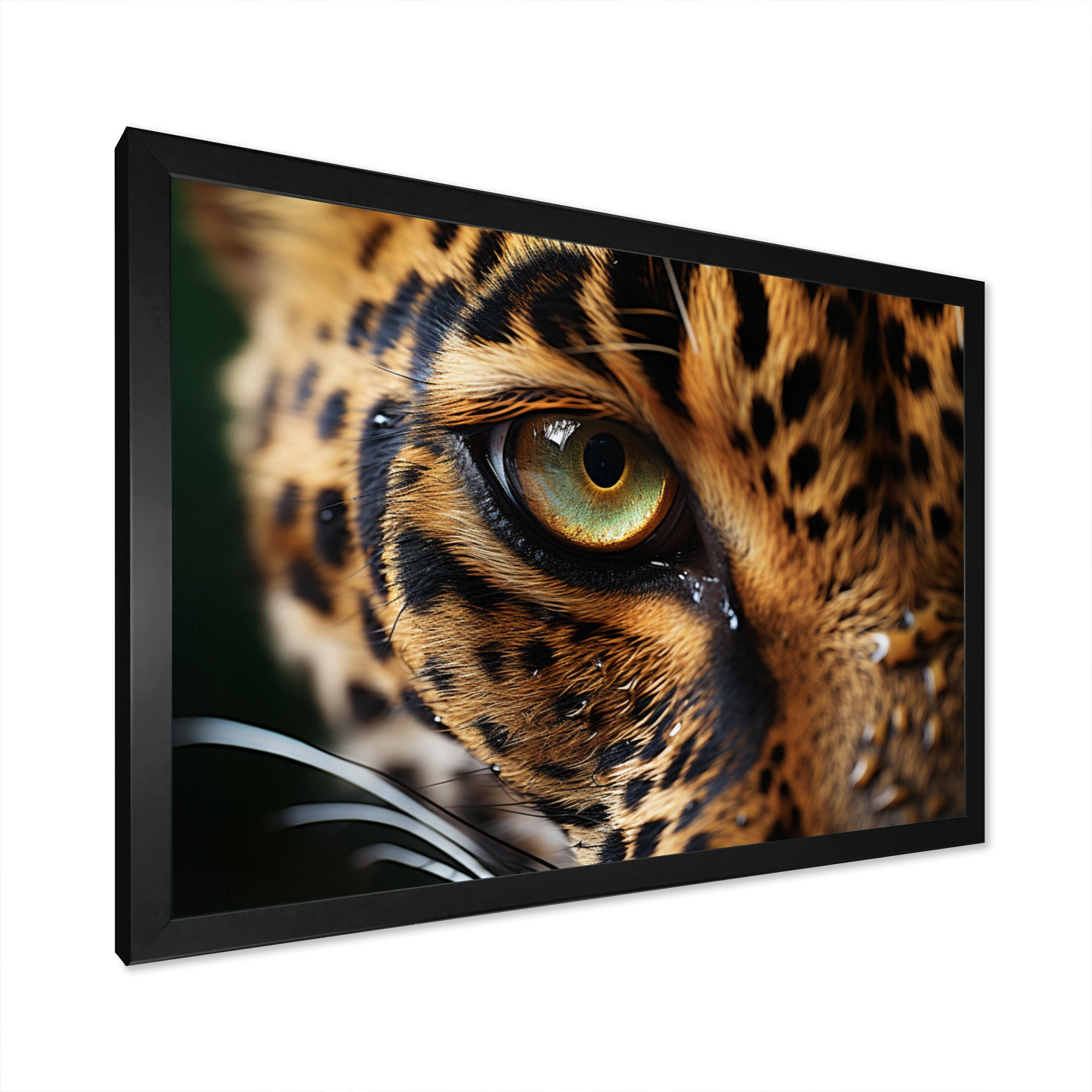 Leopard Eye Closeup Wildlife Encounters - Green Tiger Wall Art