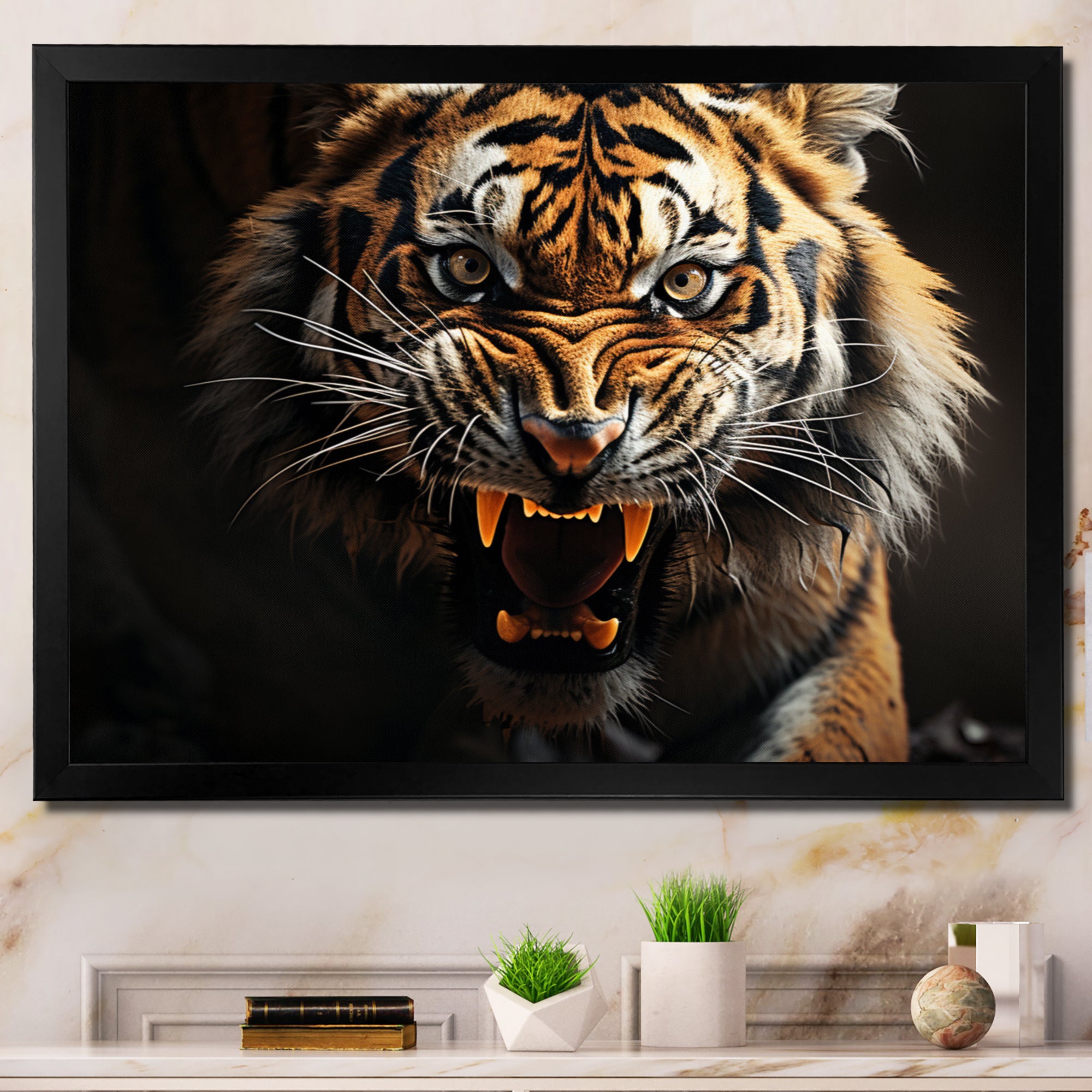Tiger Roaring Majesty - Tiger Home Decor Art