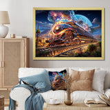 Abstract Train 1950s Chromatic Journey I - Train Canvas Wall Art