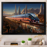 Colorful Train From The Future I - Train Canvas Wall Art