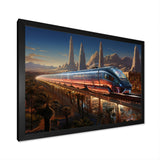 Colorful Train From The Future I - Train Canvas Wall Art