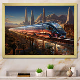 Colorful Train From The Future I - Train Canvas Wall Art