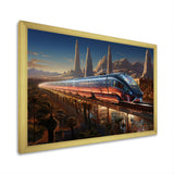 Colorful Train From The Future I - Train Canvas Wall Art