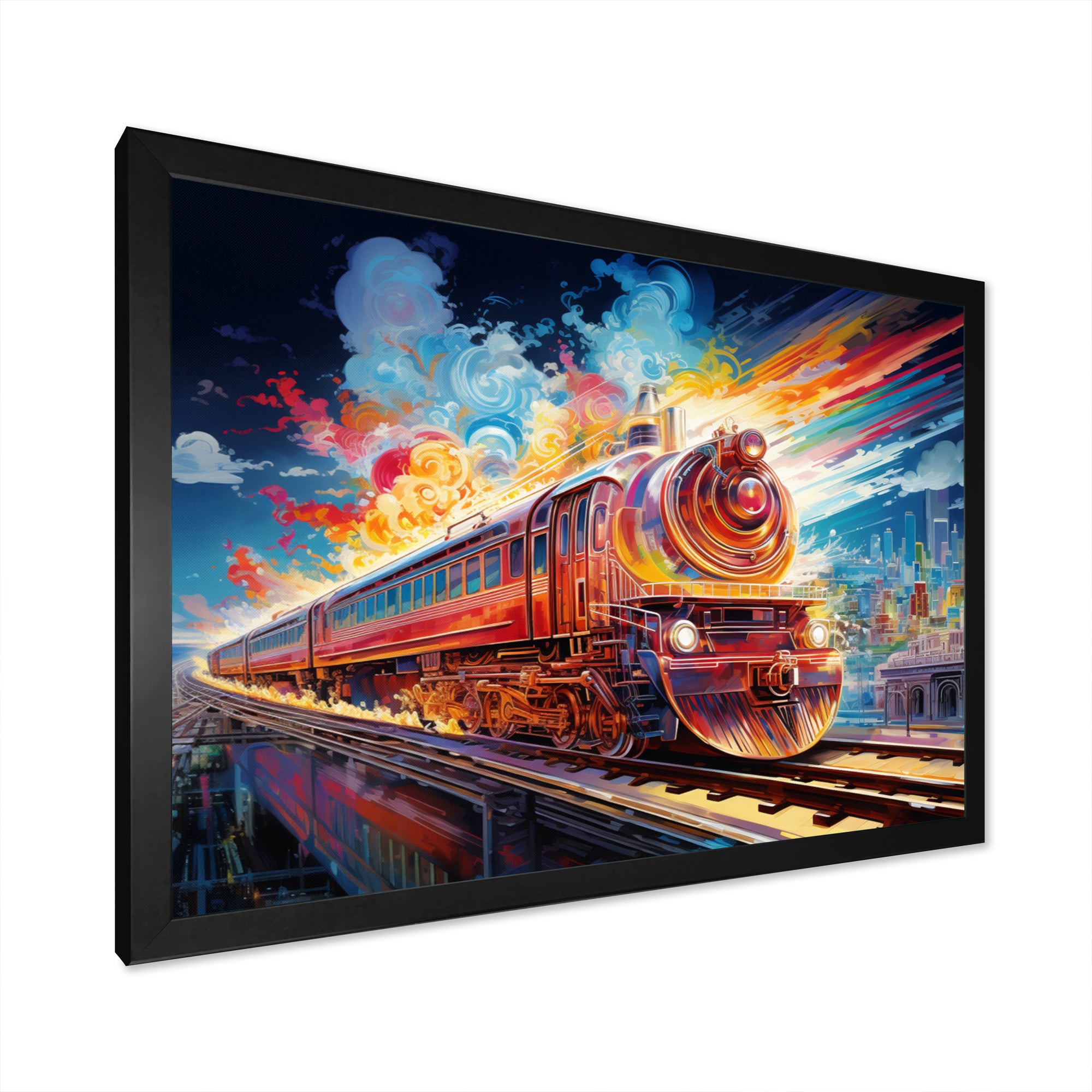 Abstract Background Train - Train Canvas Wall Art