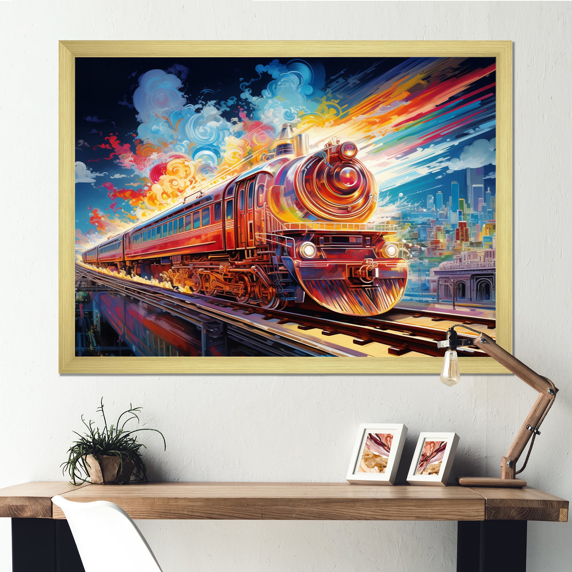 Abstract Background Train - Train Canvas Wall Art