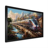 Abstract Colorful Train From The Future - Train Canvas Wall Art