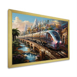 Abstract Colorful Train From The Future - Train Canvas Wall Art