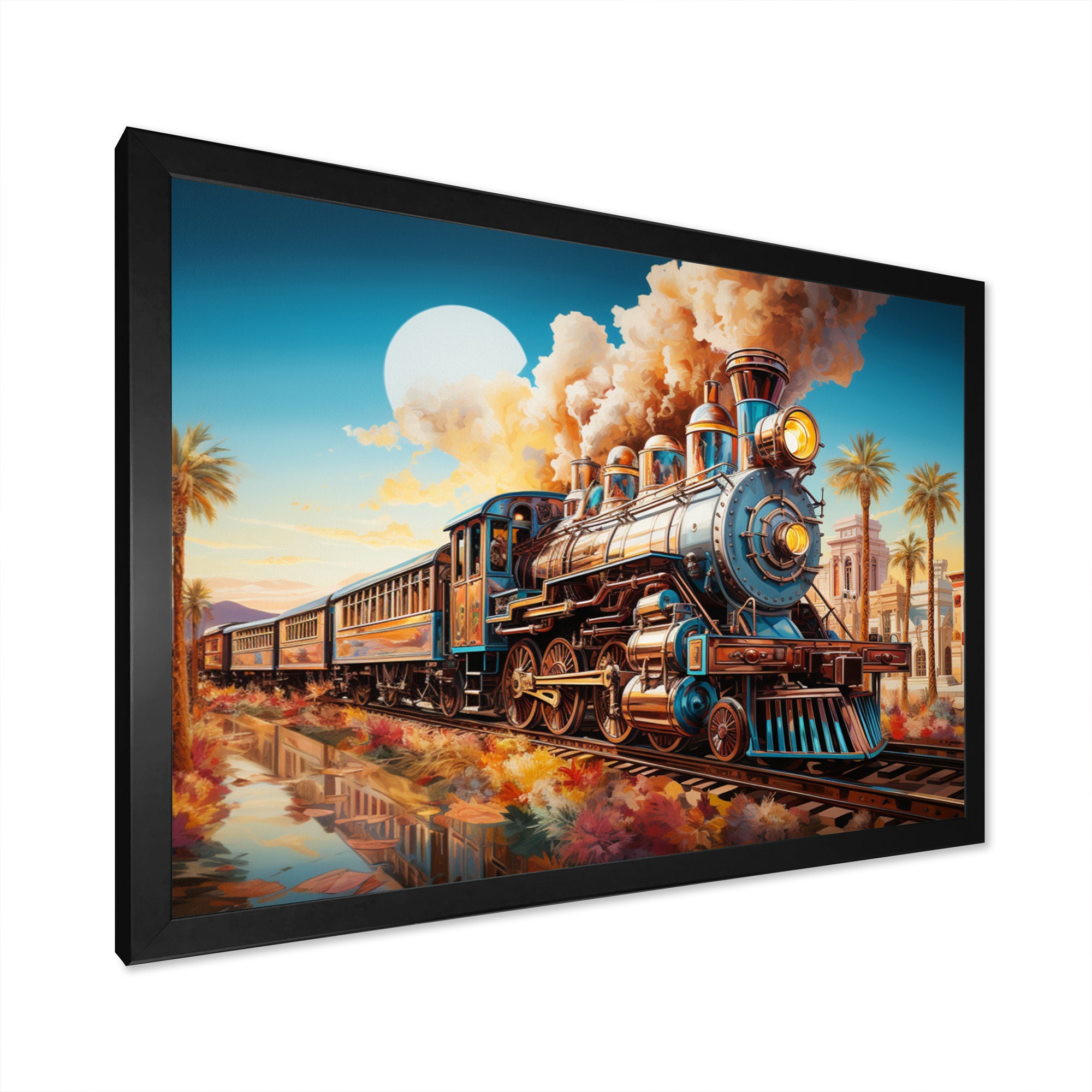 Abstract Colorful Train 1950S I - Train Canvas Wall Art
