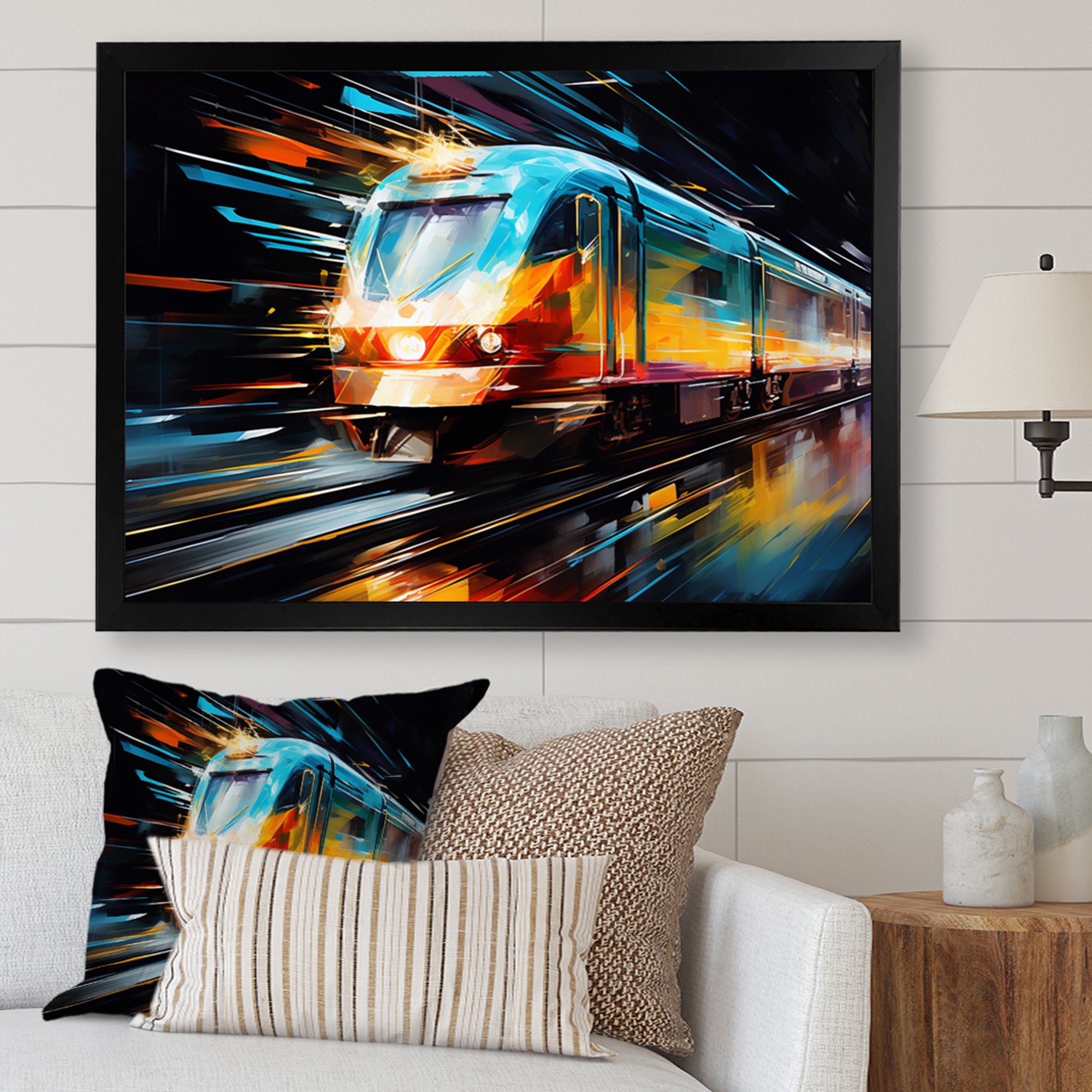 Abstracted Train Velocity - Train Canvas Wall Art