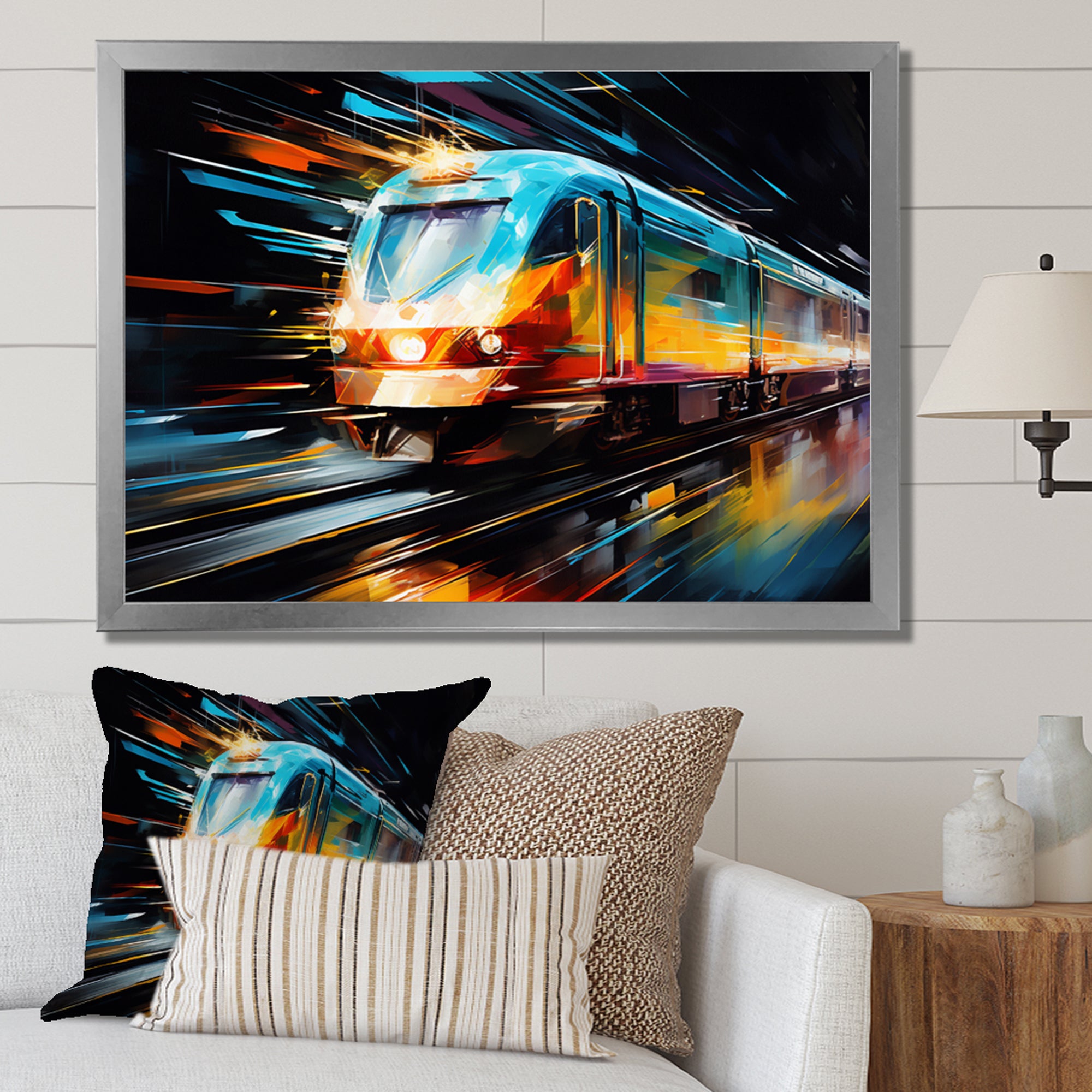 Abstracted Train Velocity - Train Canvas Wall Art