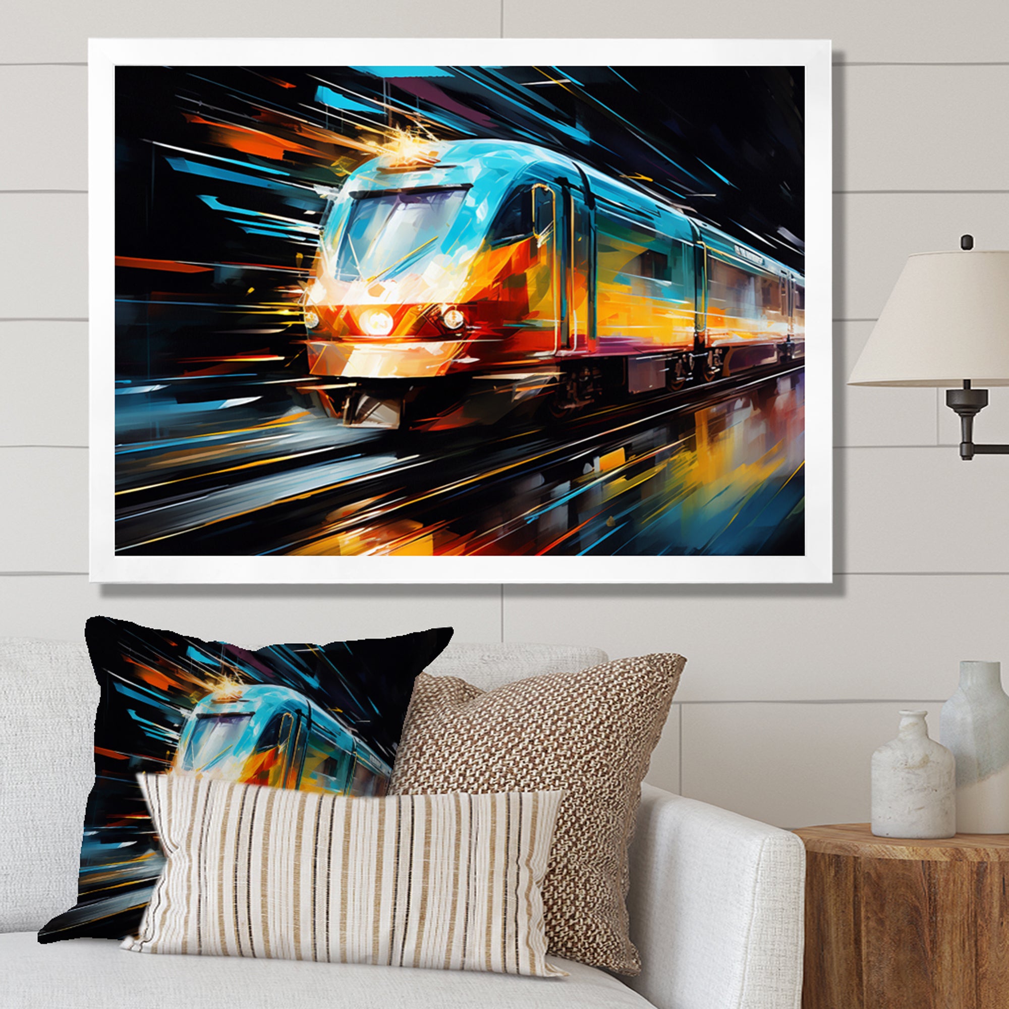 Abstracted Train Velocity - Train Canvas Wall Art
