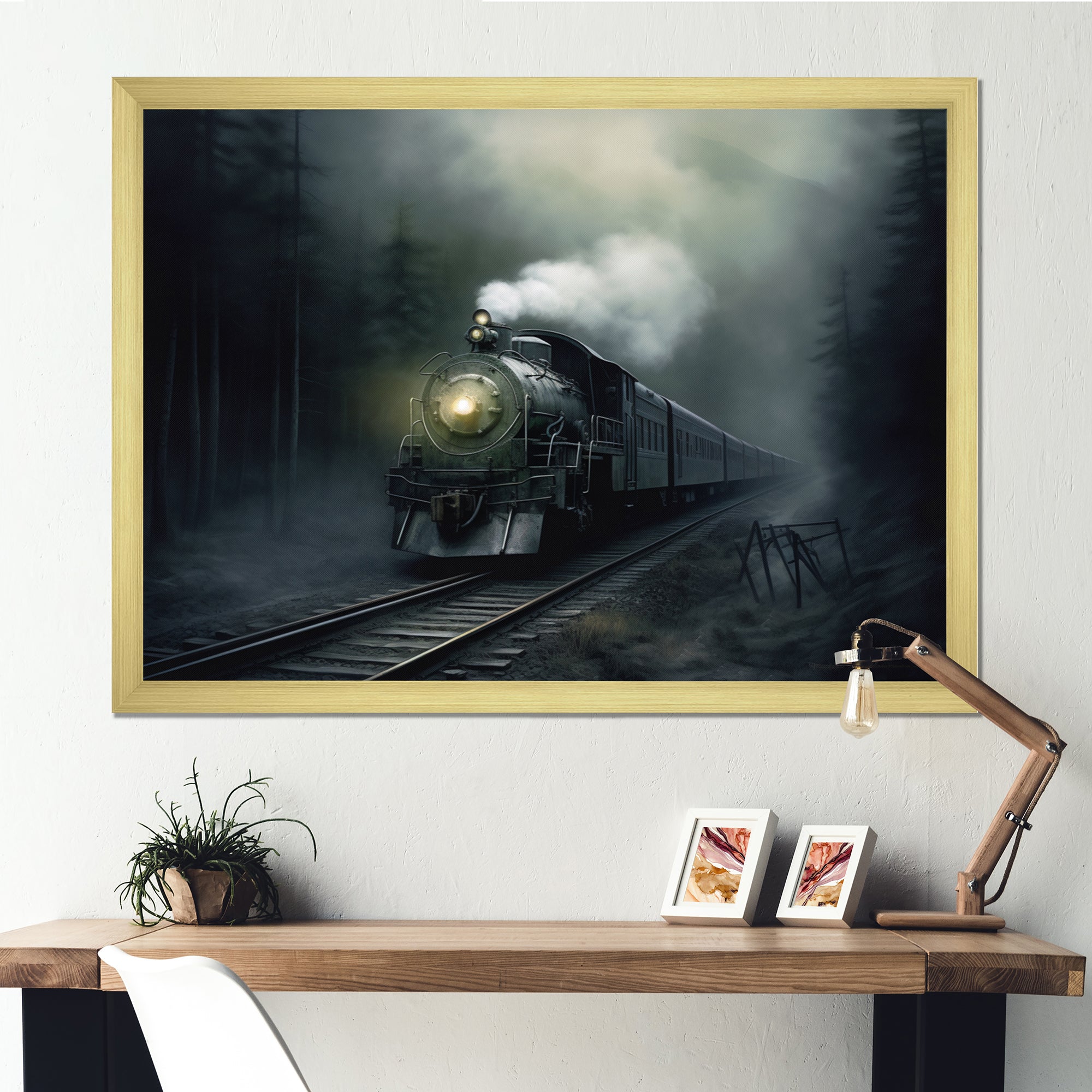 Train Atmospheric Whispers I - Train Canvas Wall Art
