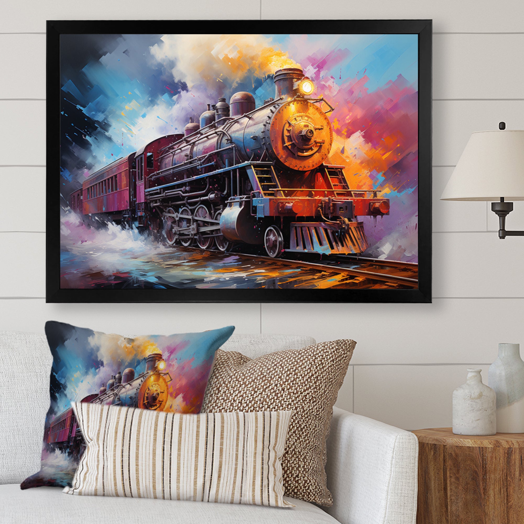 Abstract Train Chromatic Journey I - Train Canvas Wall Art