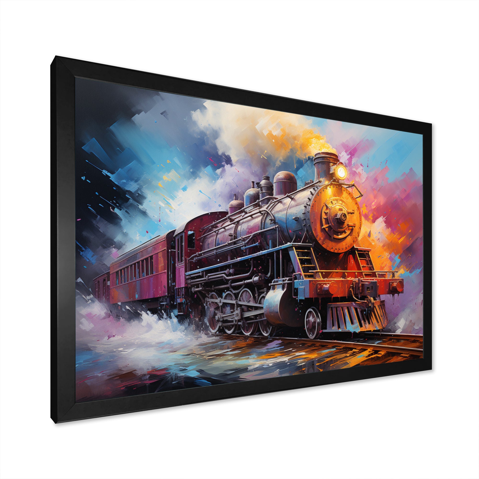 Abstract Train Chromatic Journey I - Train Canvas Wall Art