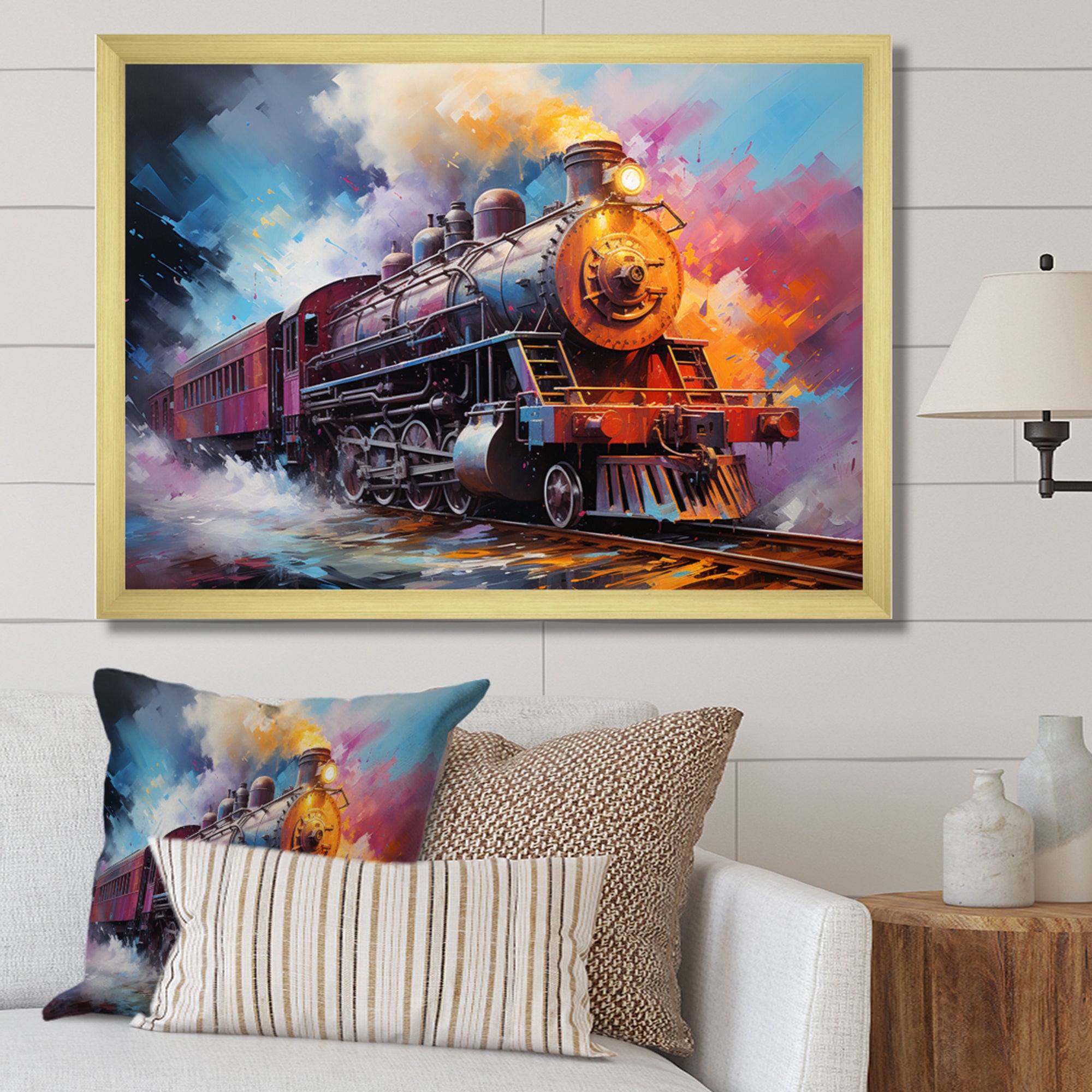 Abstract Train Chromatic Journey I - Train Canvas Wall Art