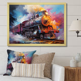 Abstract Train Chromatic Journey I - Train Canvas Wall Art