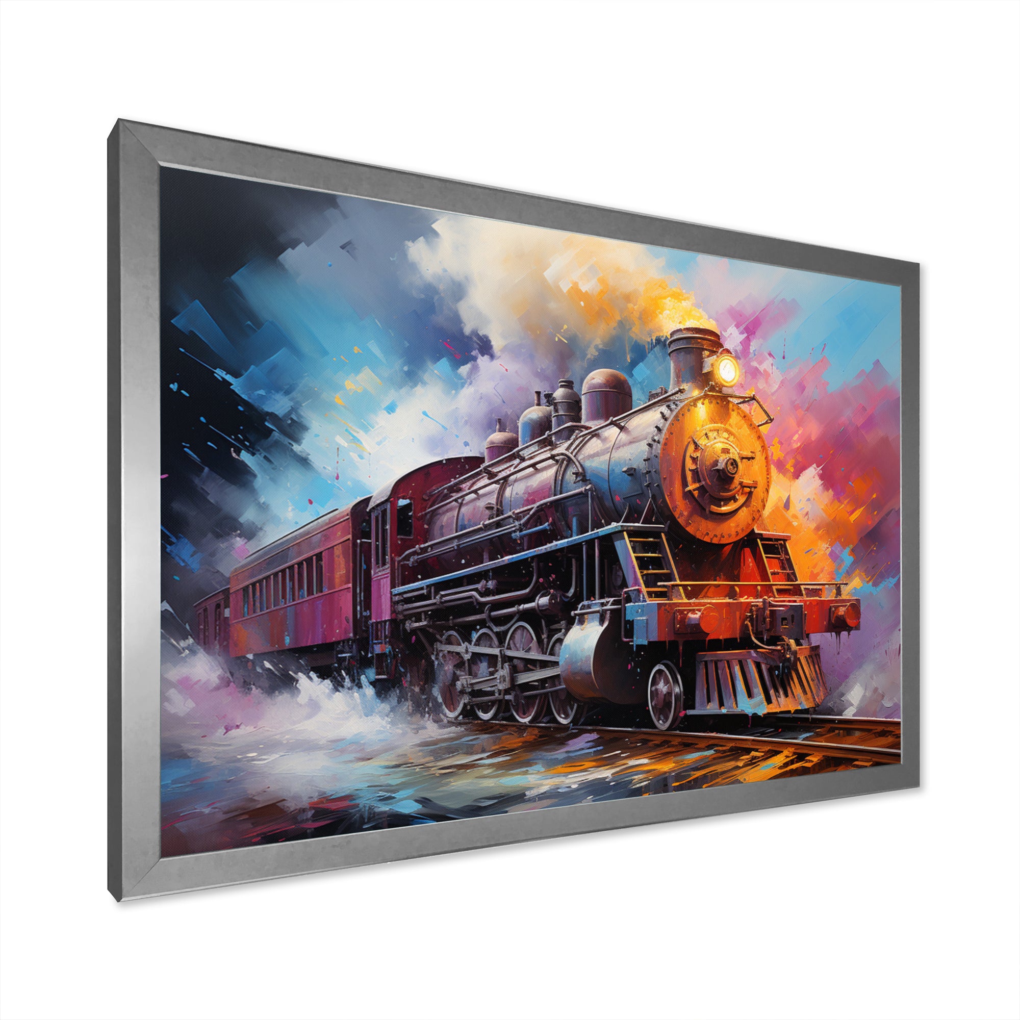 Abstract Train Chromatic Journey I - Train Canvas Wall Art