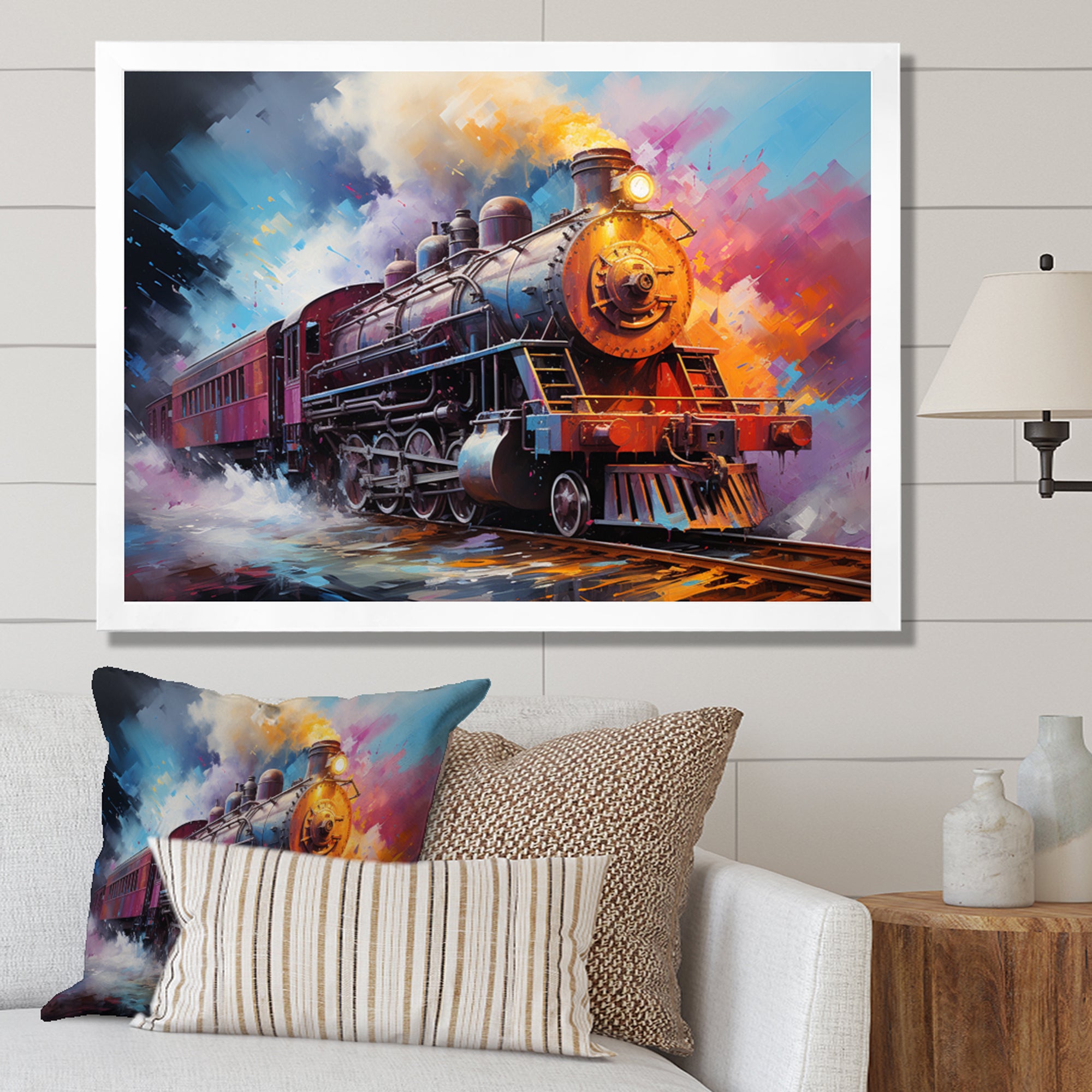 Abstract Train Chromatic Journey I - Train Canvas Wall Art