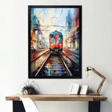 Train Colorful Tracks I - Train Canvas Wall Art