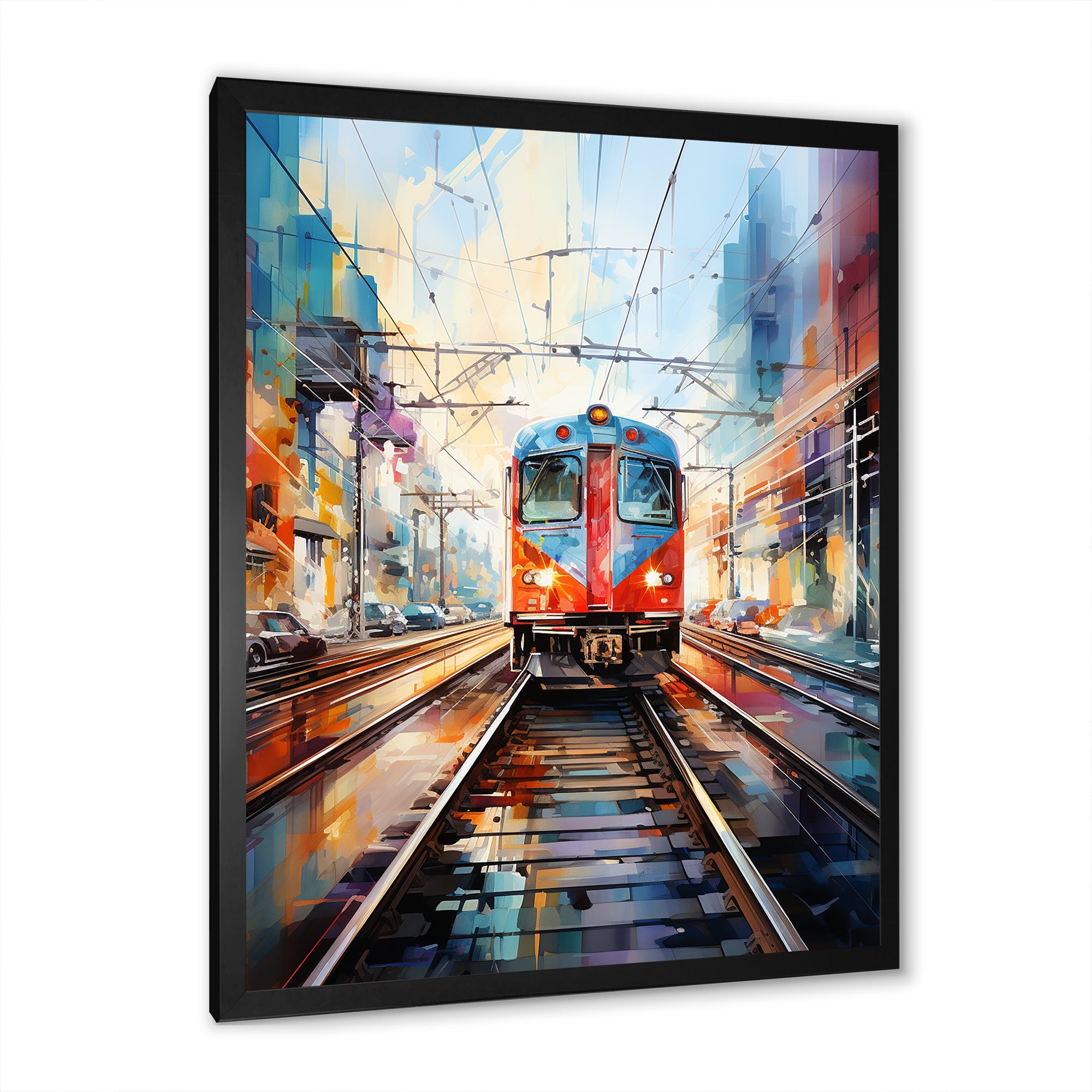 Train Colorful Tracks I - Train Canvas Wall Art