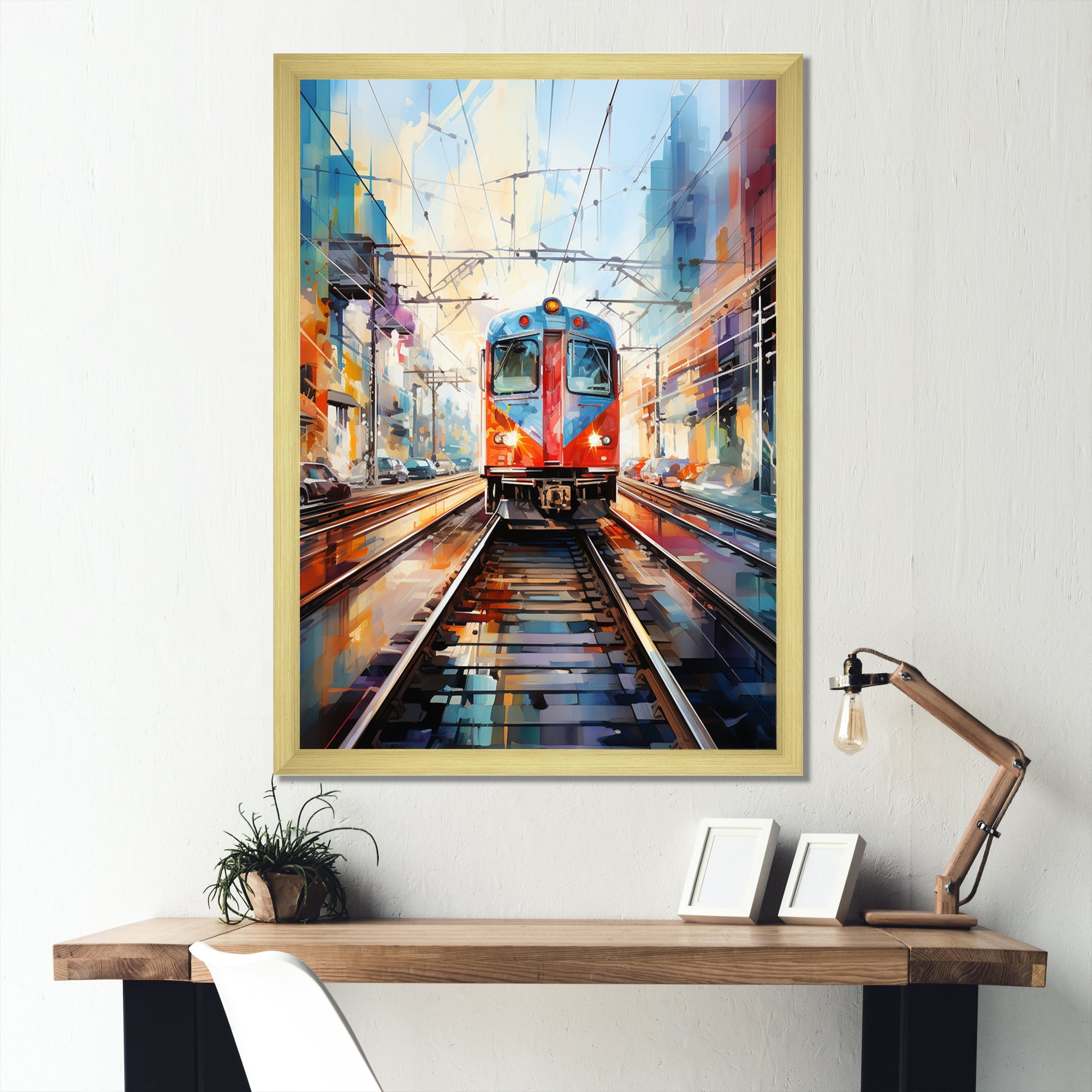 Train Colorful Tracks I - Train Canvas Wall Art