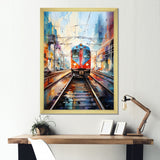Train Colorful Tracks I - Train Canvas Wall Art