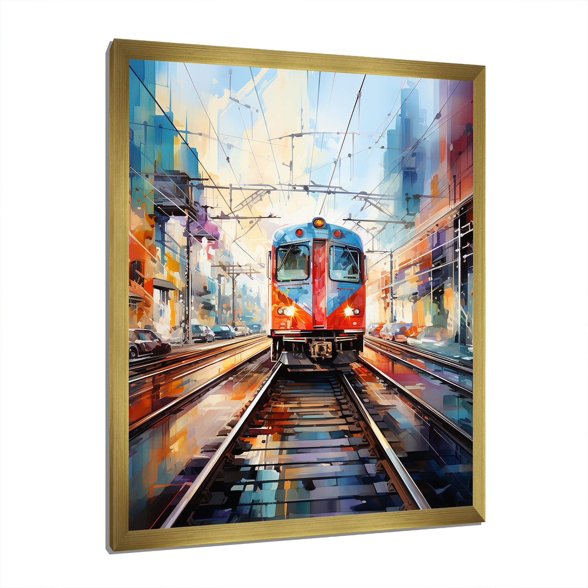 Train Colorful Tracks I - Train Canvas Wall Art