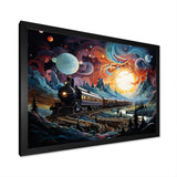 Cosmic Rails An Abstract Train I - Train Canvas Wall Art