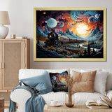 Cosmic Rails An Abstract Train I - Train Canvas Wall Art