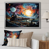 Cosmic Rails An Abstract Train I - Train Canvas Wall Art