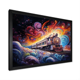 Cosmic Voyages An Abstract Train I - Train Canvas Wall Art