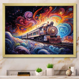Cosmic Voyages An Abstract Train I - Train Canvas Wall Art