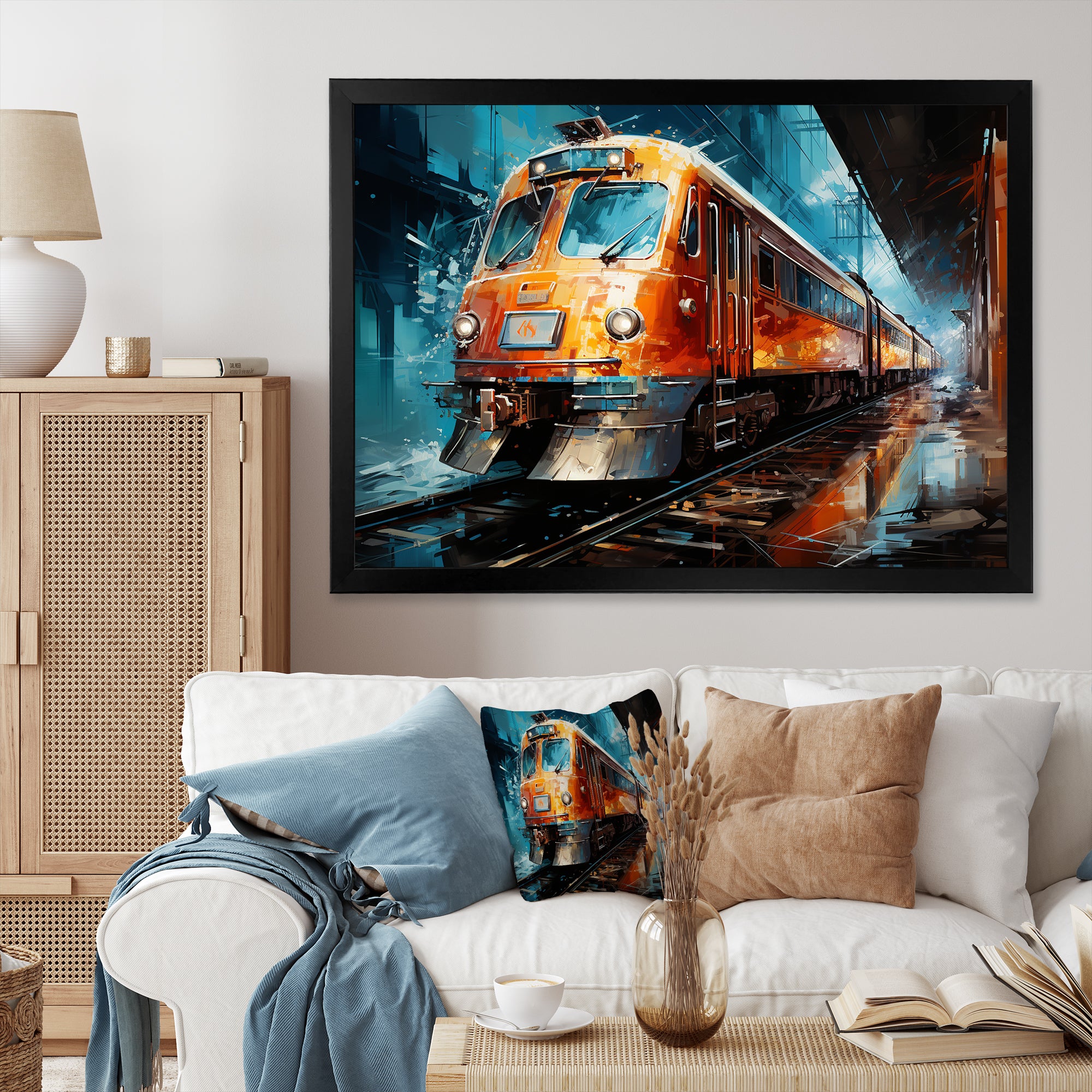 Train Dynamic Abstractions - Train Canvas Wall Art