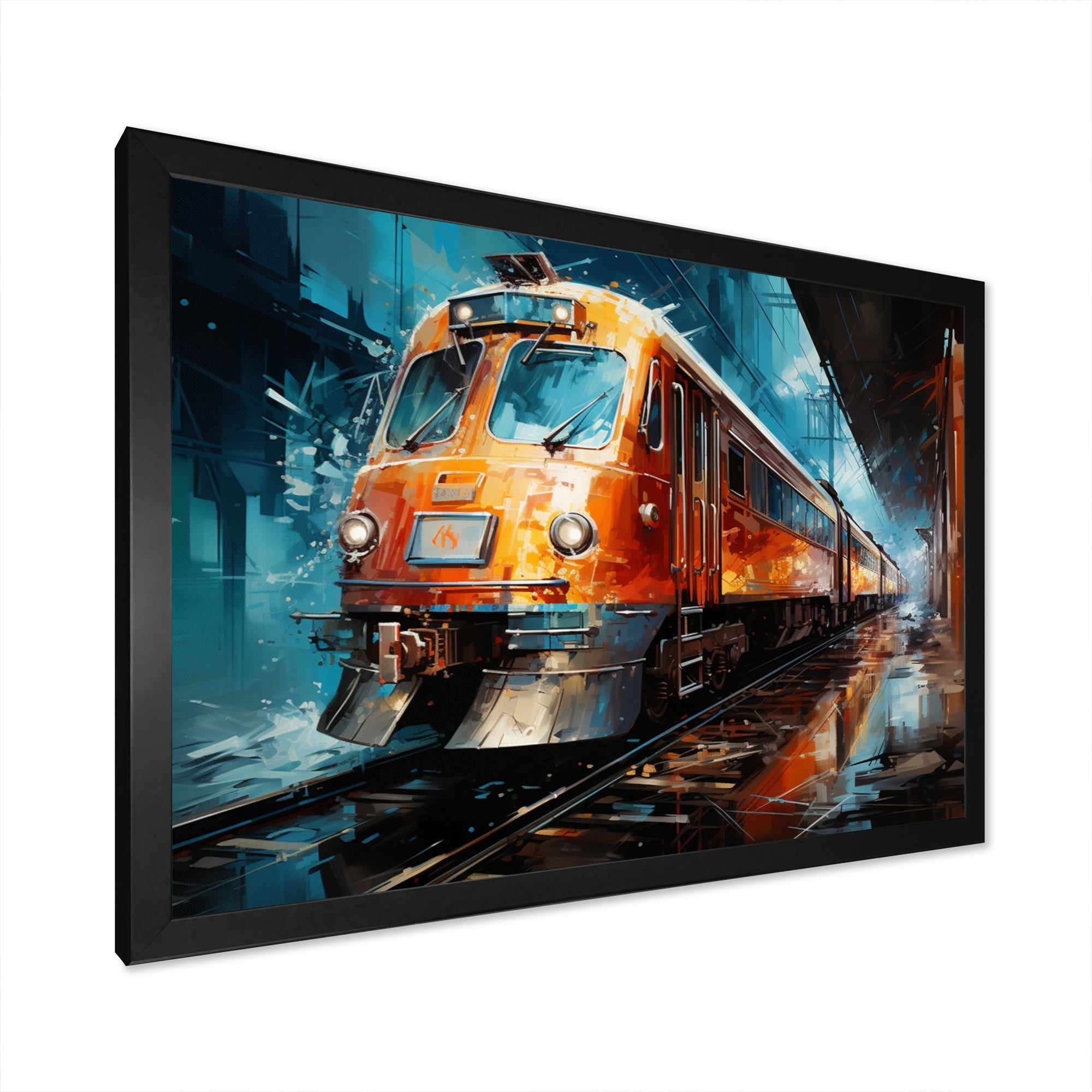 Train Dynamic Abstractions - Train Canvas Wall Art