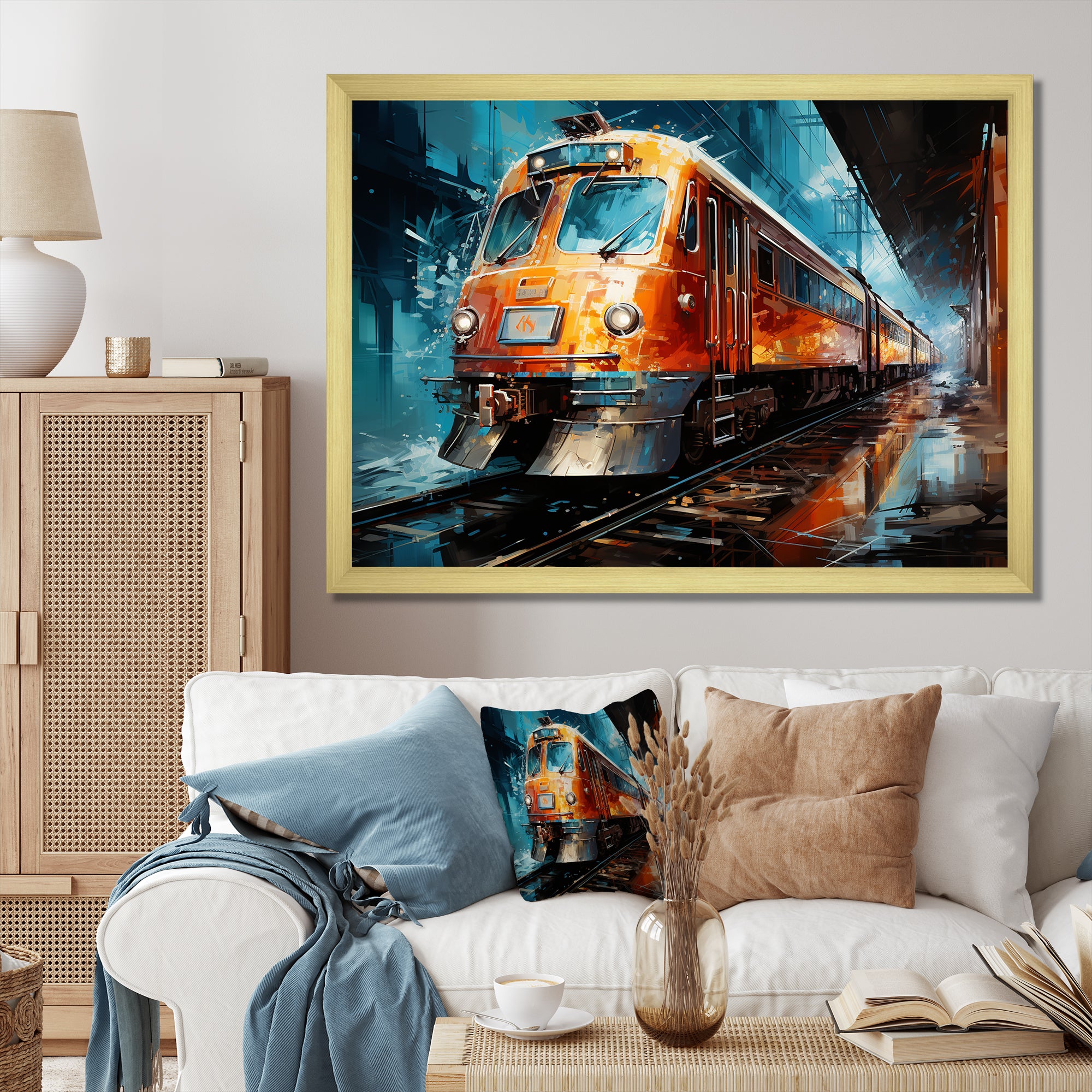 Train Dynamic Abstractions - Train Canvas Wall Art
