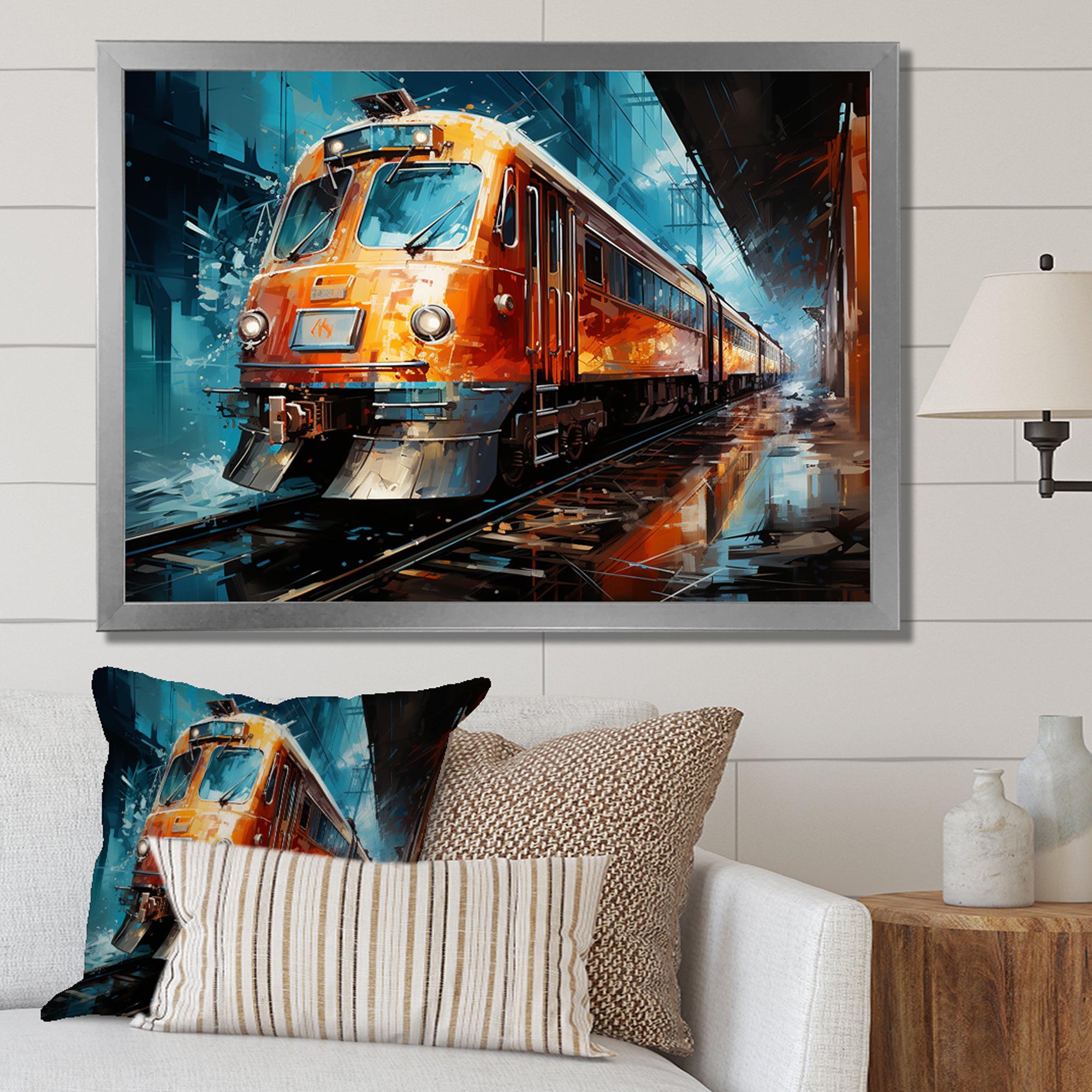 Train Dynamic Abstractions - Train Canvas Wall Art
