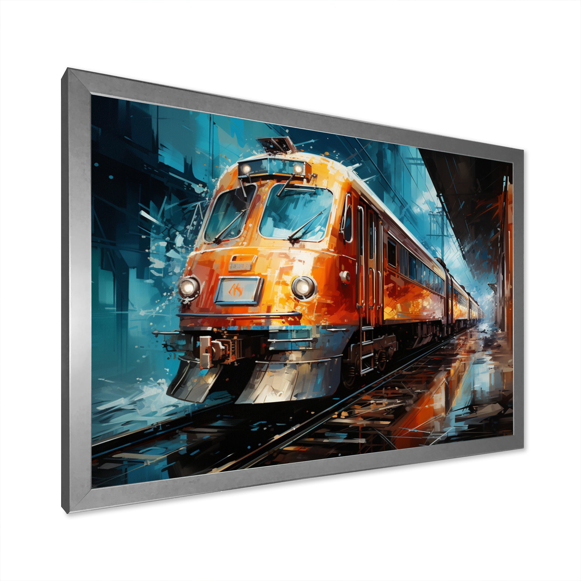Train Dynamic Abstractions - Train Canvas Wall Art