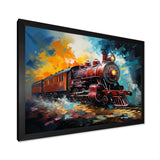 Train Dynamic Momentum Pointillism I - Train Canvas Wall Art