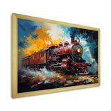 Train Dynamic Momentum Pointillism I - Train Canvas Wall Art