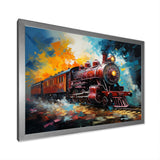 Train Dynamic Momentum Pointillism I - Train Canvas Wall Art