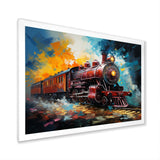 Train Dynamic Momentum Pointillism I - Train Canvas Wall Art